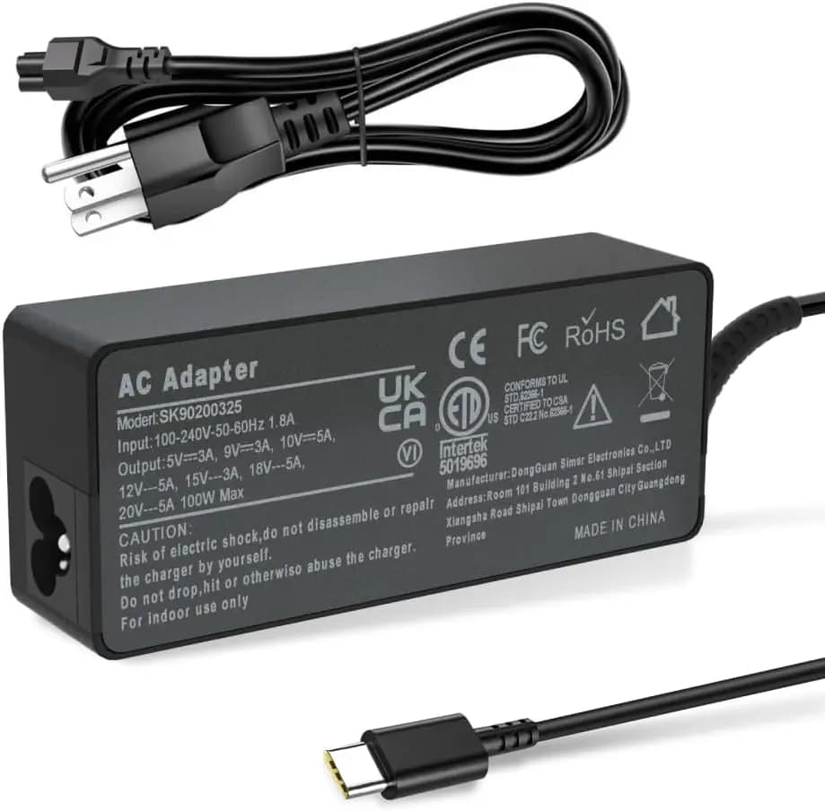 90W USB C Type-C Charger Lenovo Thinkpad Carbon x1 5th 6th Gen, GX20M33579 4X20M26268 Ideapad 13" 720 P580 P500 Y400 Y500 Yoga 370 910 920 X280 X390 X395 Laptop Power AC Adapter
