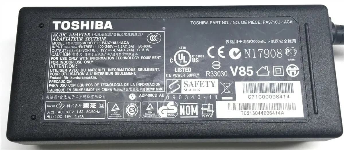 Charger AC AdapterToshiba PA3716U-1ACA ADP-90CD AB 90W