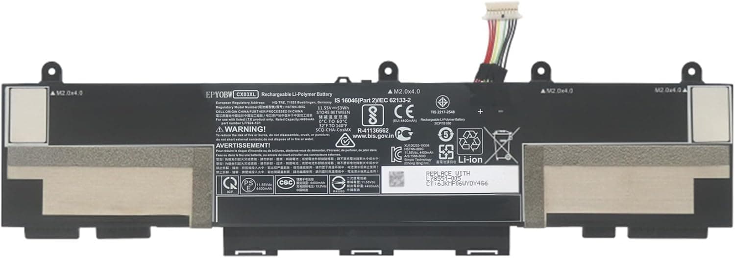 Laptop Battery CX03XL HP Elitebook x360 830 G7 53Wh 3-Cell Elitebook x360 830 G8 Series HSTNN-IB9G HSTNN-LB8R L77624-422 L77624-421 L77624-1C1 L78551-005 CXO3XL CX03053X