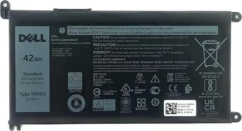 Battery Laptop Dell Inspiron 5590 Vostro 3501 Latitude 3310 YRDD6 1VX1H VM732-11.4v 42Wh 3500mA