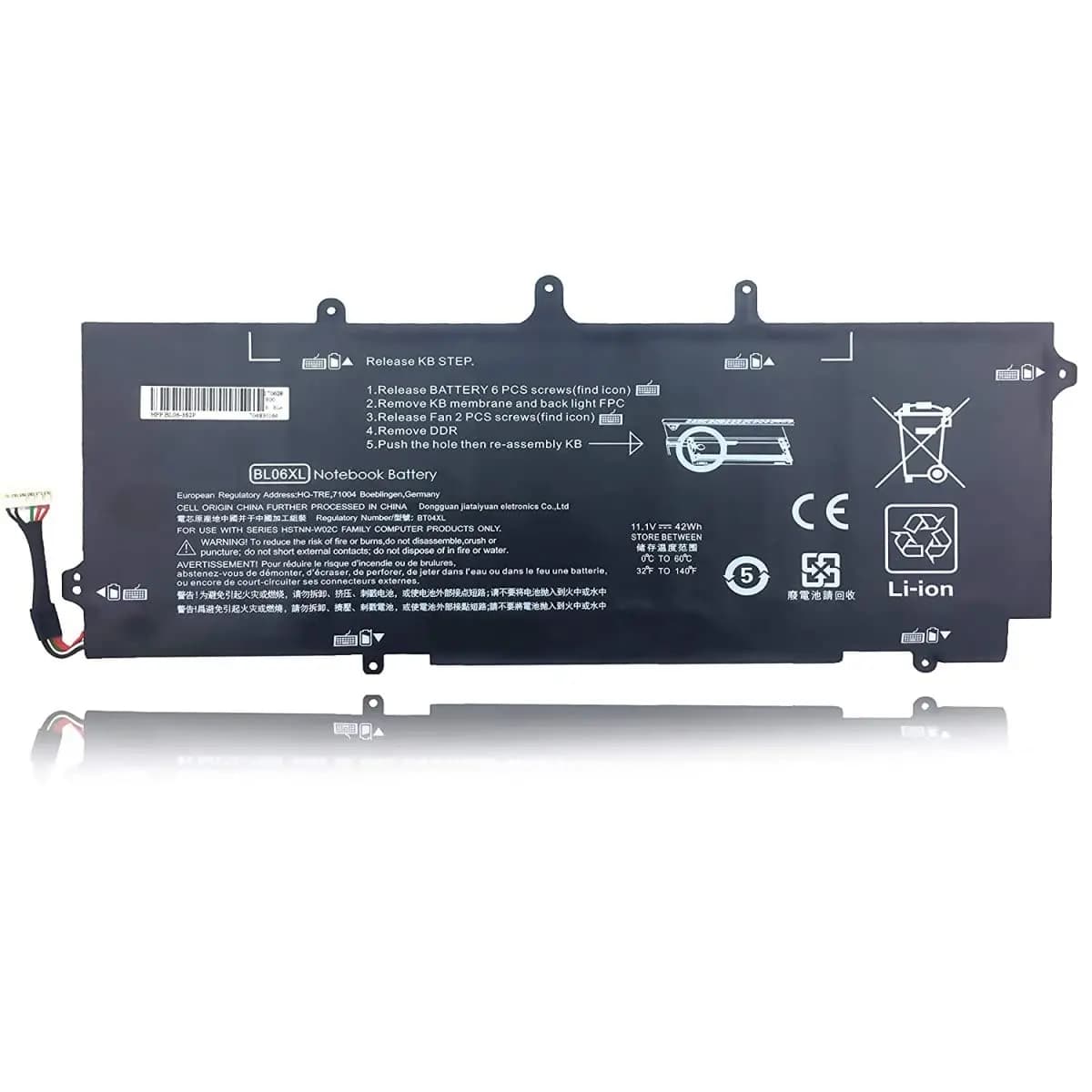 Battery Laptop HP BL06XL FOLIO 1040 G0 G1 G2 HSTNN-DB5D HSTNN-W02CHP