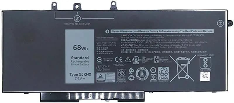 Battery Laptop Dell Latitude 5480 5580 5280 5288 5488 5590 5591 5490 5491 5495 E5480 E5580 E5490 Precision 15 3520 3530 Series GJKNX 68Wh 7.6V