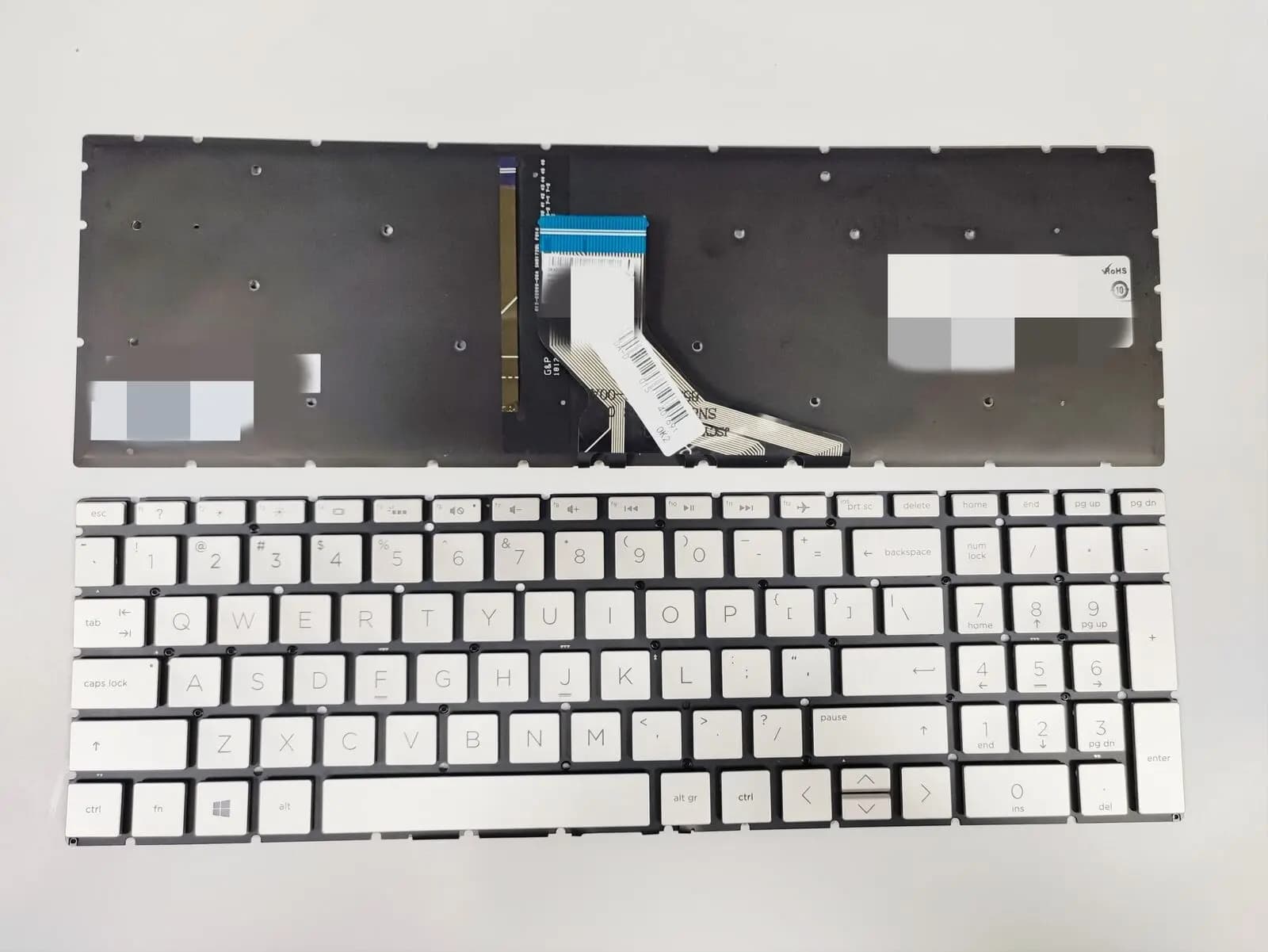 Keyboard Laptop HP 15-CX 15-DA 15-DB 15-DX 15-DK 15-CN 15-CR 15-SC Silver Backlit 9Z.NEZSC.401 PK1329I1C00