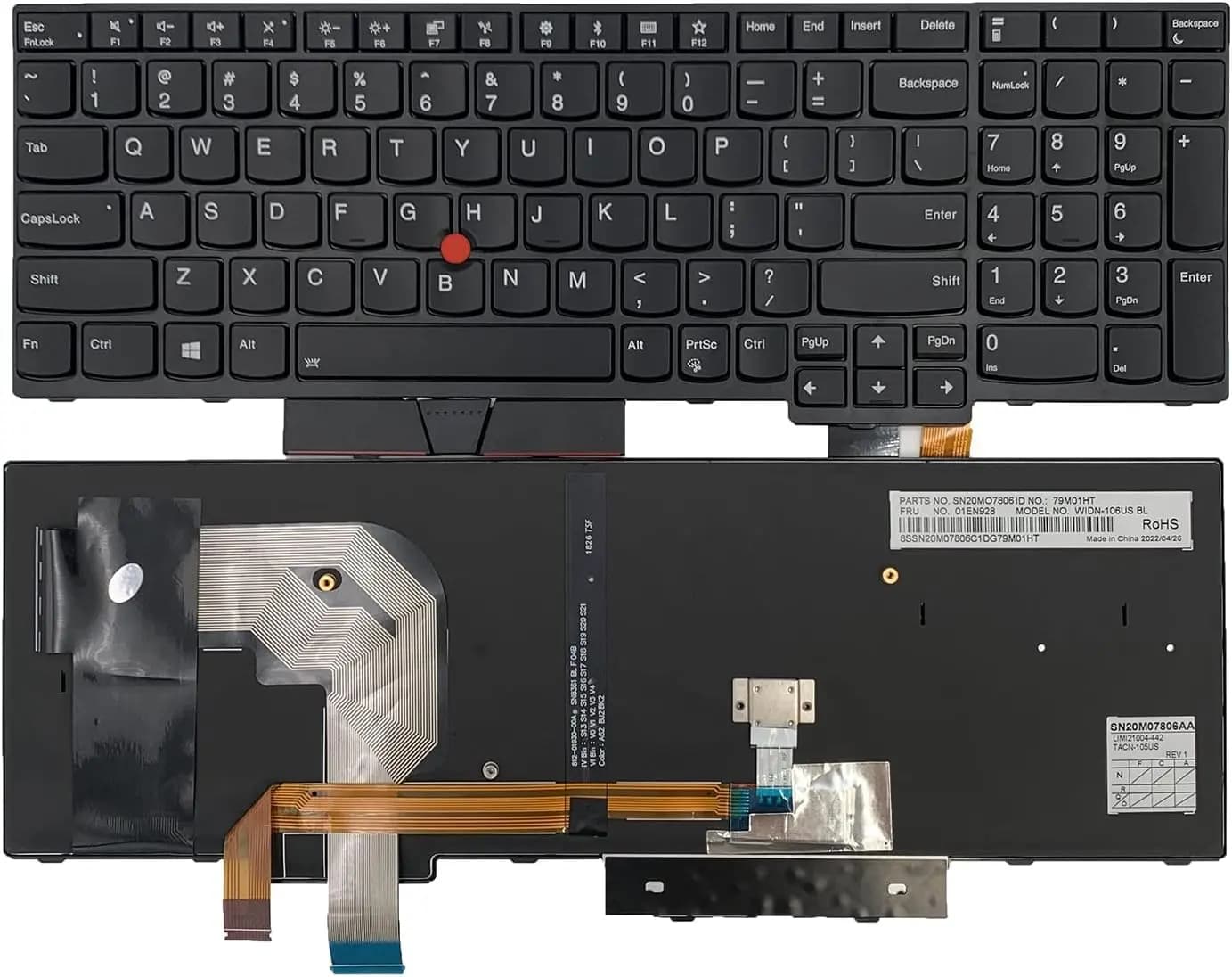 Keyboard Laptop Lenovo Thinkpad T570 T580 01HX287 SN20H34910 SN20H34951