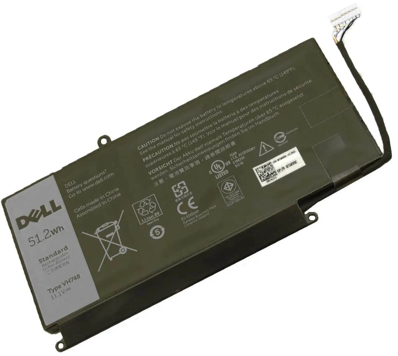 Battery Laptop Dell VH748 Inspiron 14 5439 Vostro 5460 5470 5560 Series Ins14zD-3526 Battery Battery Laptop Dell V5460D-1308 V5460D-2628 V5460R-2526 5470D-1528 5560D-2328 Battery Battery Laptop Dell 5560D-2528 5560R-1326 11.1V 51.2Wh