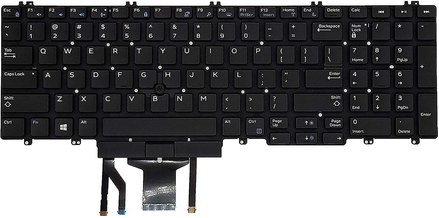 Keyboard Laptop Dell Precision 7530 7730 7540 7740, Precision E7530 M7530 with Backlit with Pointer US Layout