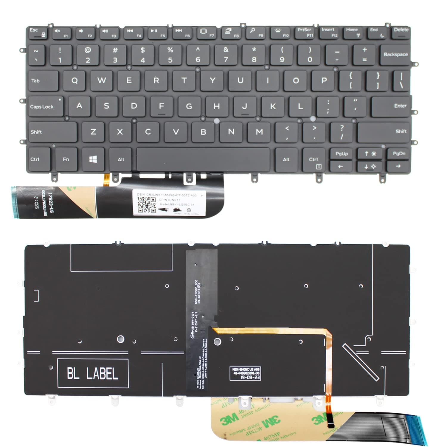 Laptop Keyboard Backlight Dell XPS 13-9370 XPS13-9375 US Layout
