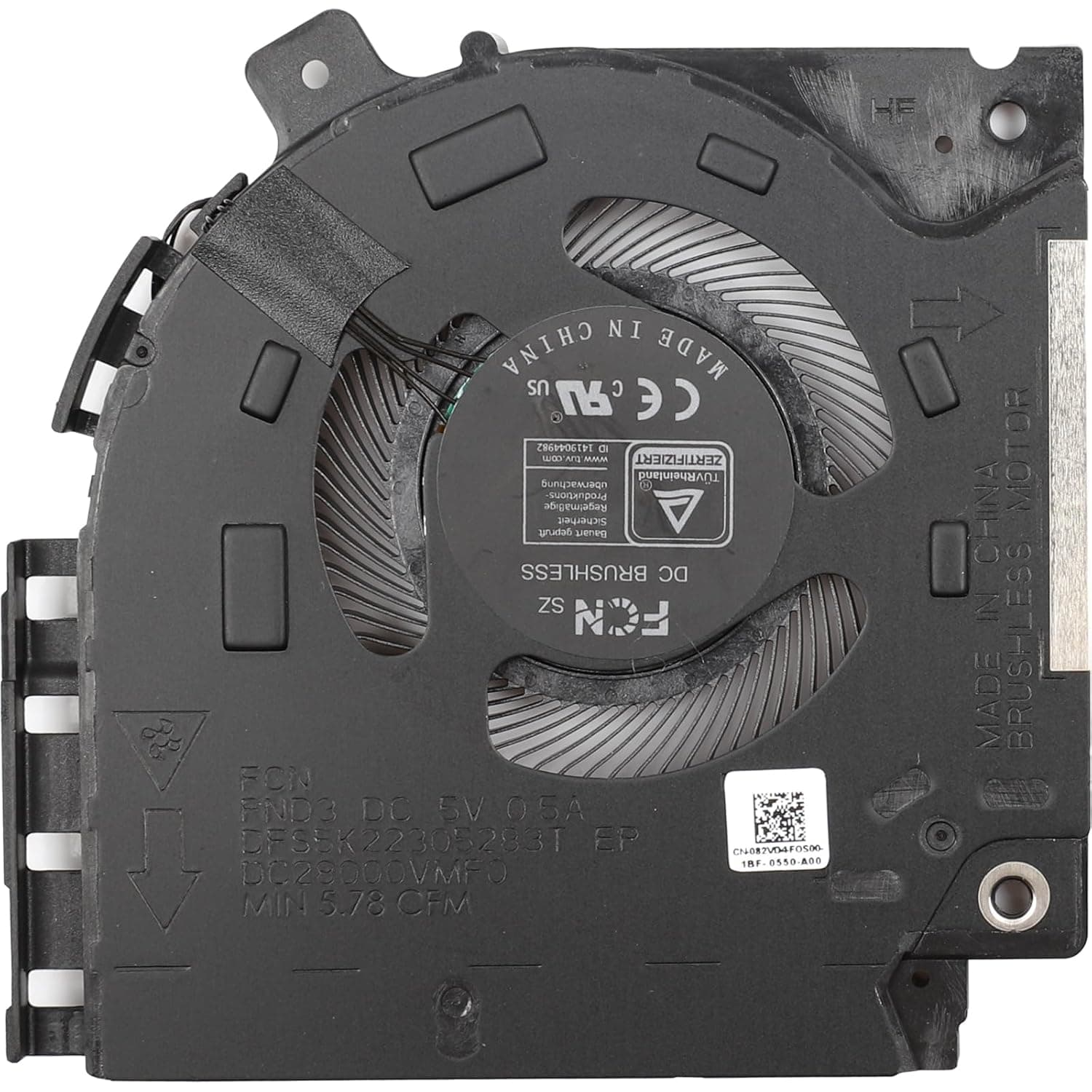Fan CPU & GPU Cooling Dell Alienware X15 R1 X15 R2 RTX30 Series 082VD4 0V0G61 DFS5K22305283T FND3 DFS5K22115371S FND2 ND85C42-21F16 ND85C43-21F17 DC5V 0.5A