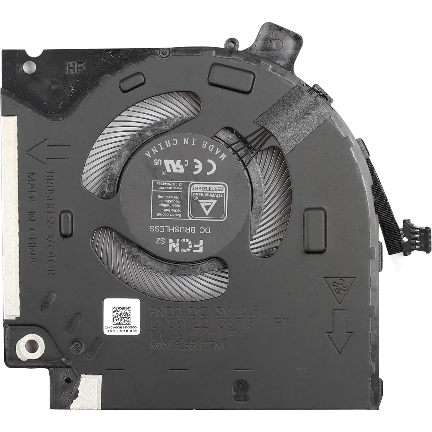 Fan CPU & GPU Cooling Dell Alienware X15 R1 X15 R2 RTX30 Series 082VD4 0V0G61 DFS5K22305283T FND3 DFS5K22115371S FND2 ND85C42-21F16 ND85C43-21F17 DC5V 0.5A