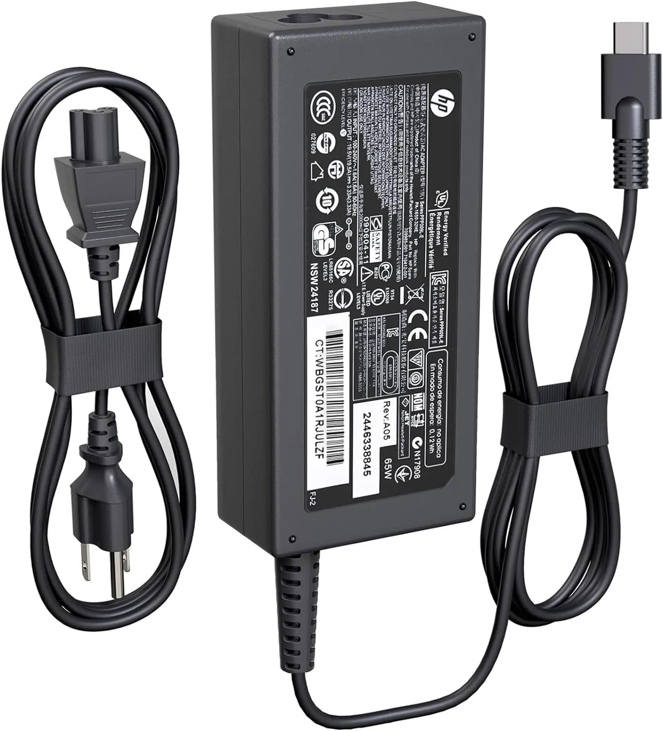 Original 65W USB C Type-C AC Charger Fit HP Chromebook X360 / Spectre X360 Laptop Power Supply Adapter Cord