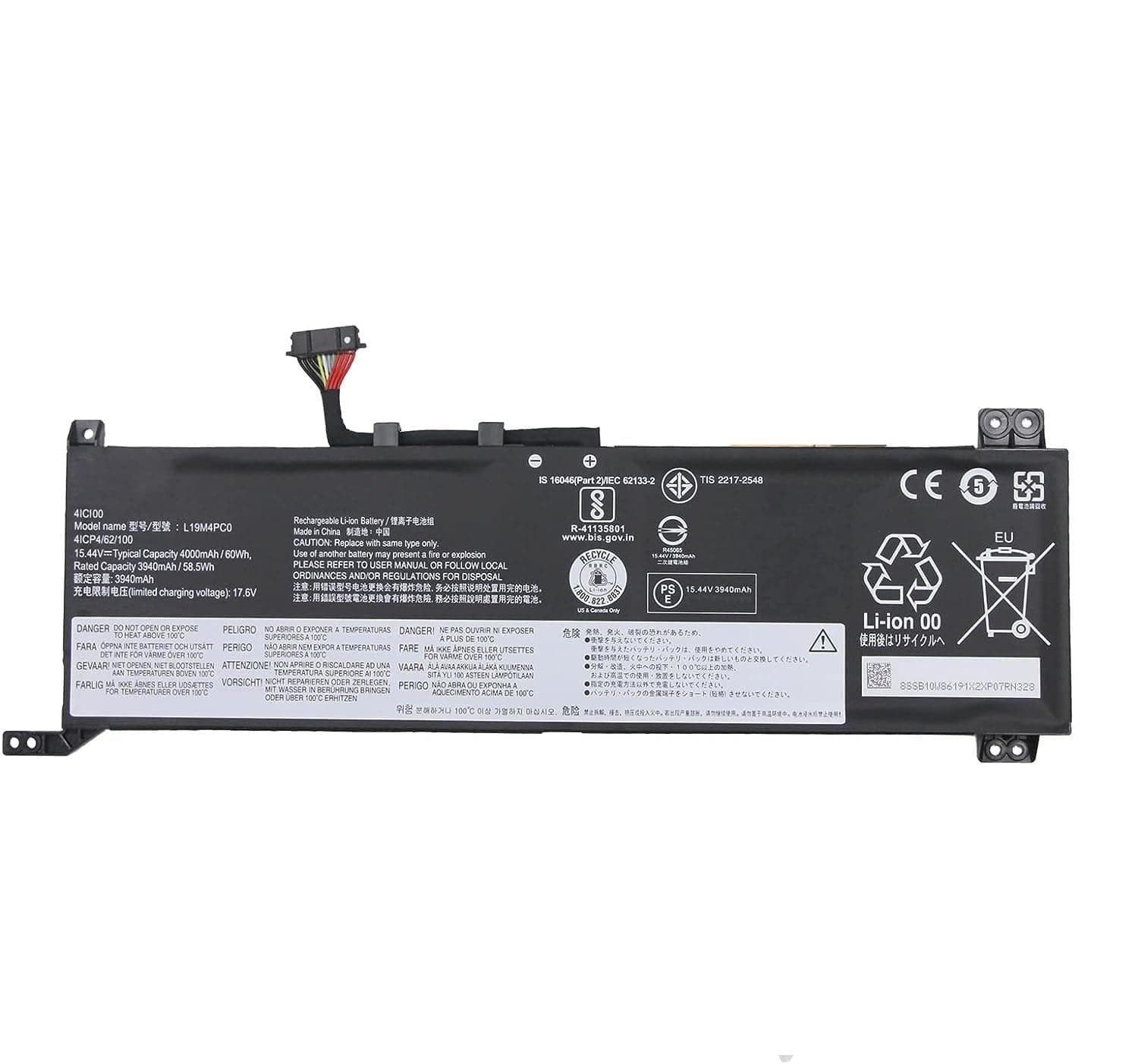 Battery Laptop Lenovo Legion 5 15IMH05 Legion 5P 15IMH05 5-15ARH05 L19C4PC0 L19M4PC0 5B10W86195 5B10W86196 15.44V 60Wh 4000mAh