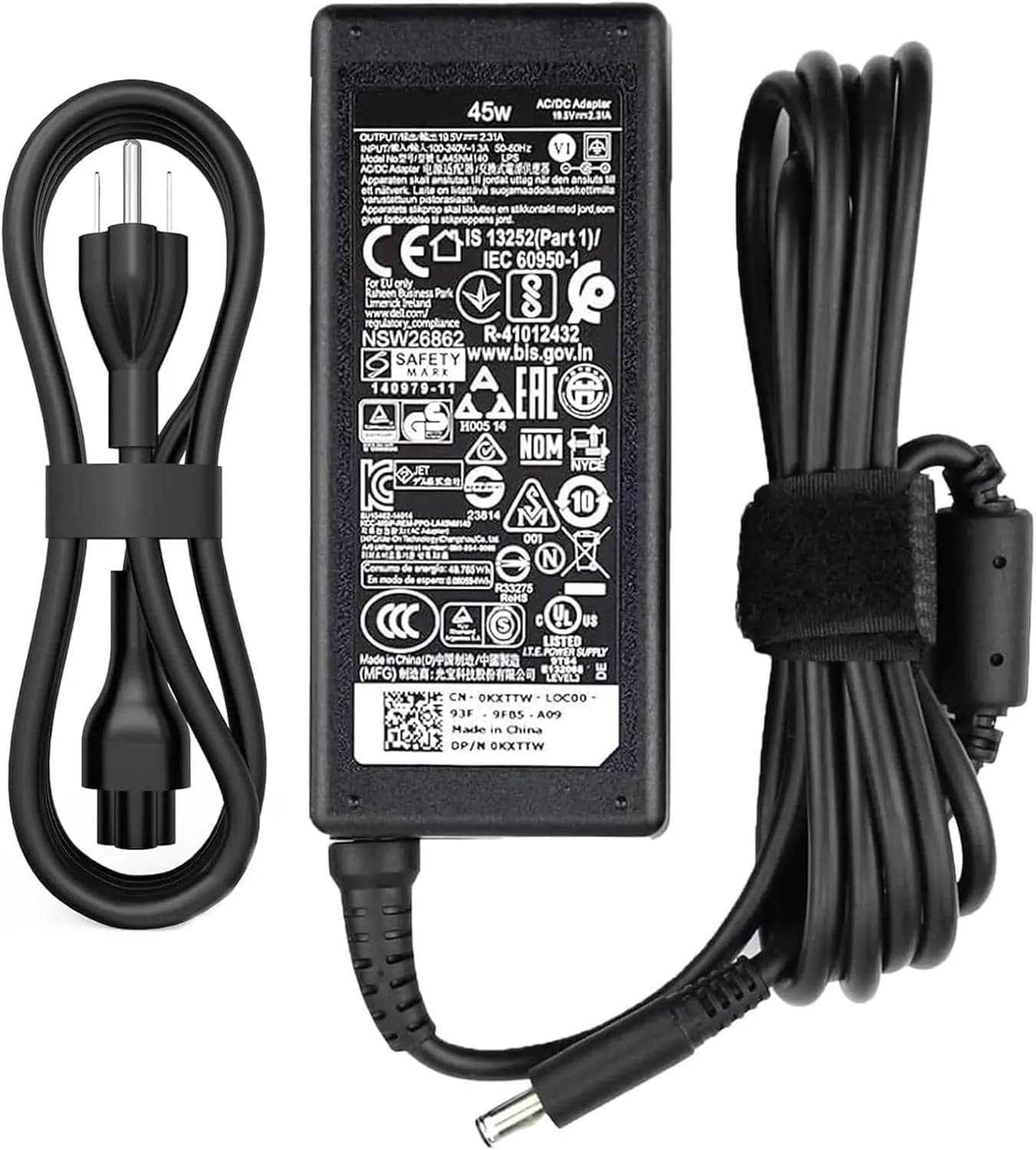 45W AC Power Charger Dell Inspiron 11/13/14/15/17 3000 5000 7000 Series(3583 3593 5570) Latitude E5450 XPS 13-45 Watt AC 2-in-1 Computer Adapter
